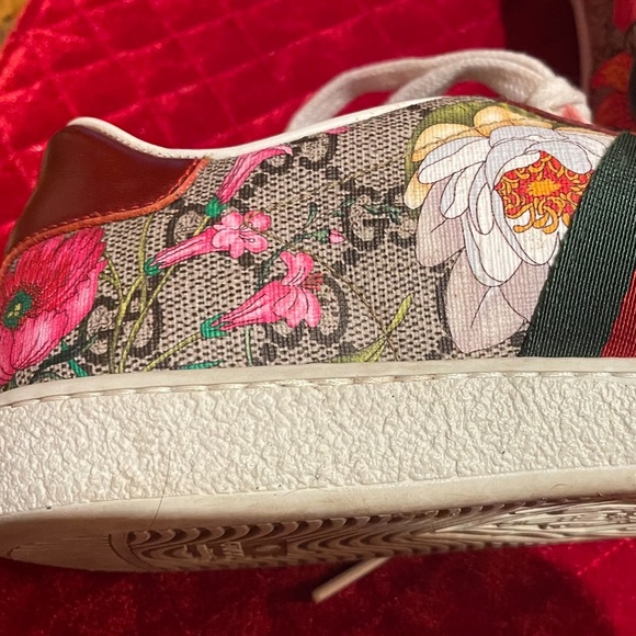 GUCCI ACE CANVAS LEATHER SNEAKERS - Picture 12 of 12